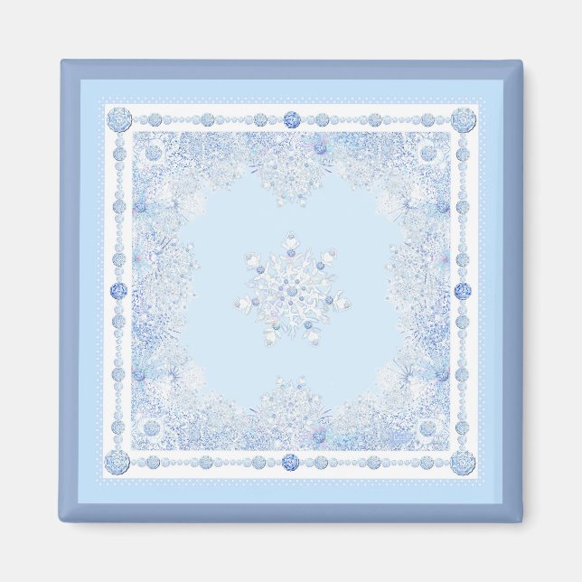 Imán Ice Blue Snowflake (Frente)