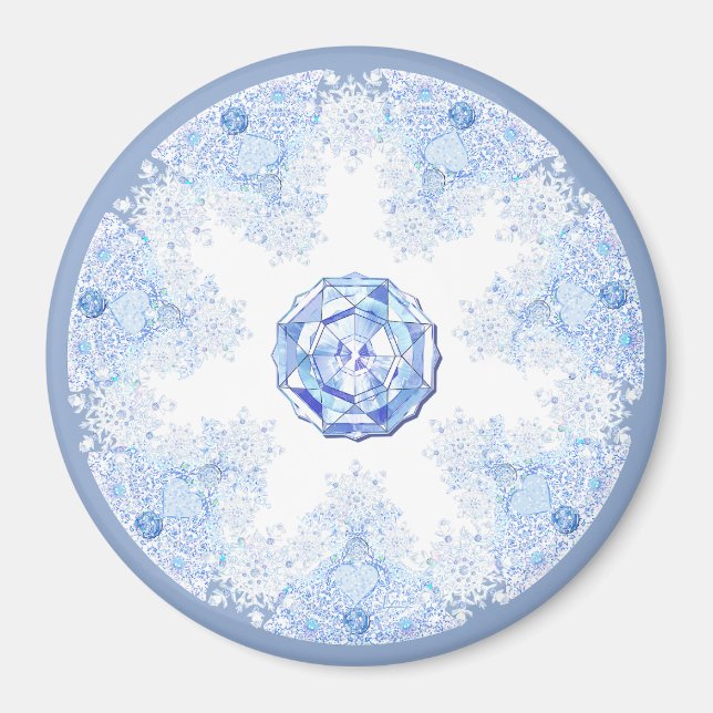 Imán Ice Blue Snowflake (Frente)
