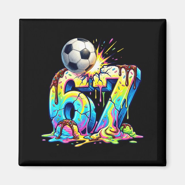 Imán Ice Cream Drip Soccer 67 Six Seven Funny Gen Alpha (Frente)