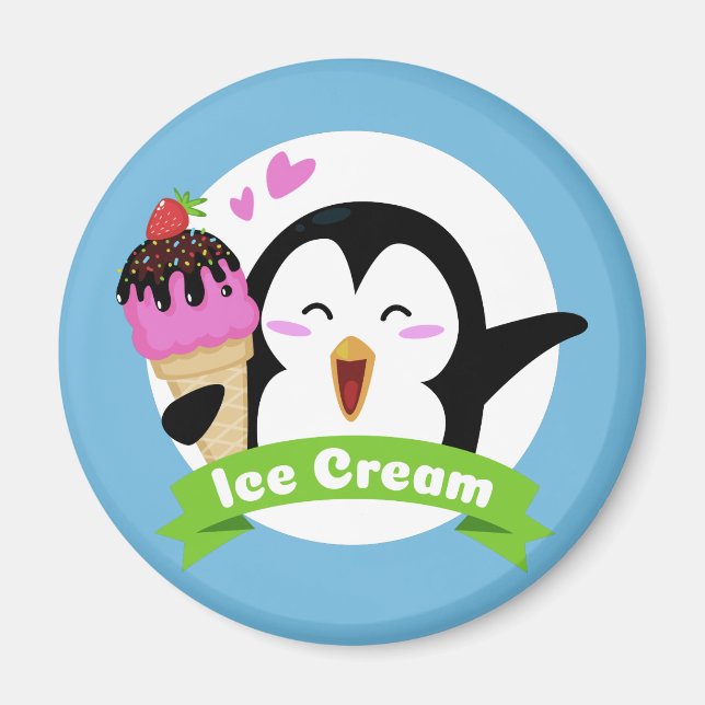 Imán Ice Cream Penguin imanes (Frente)