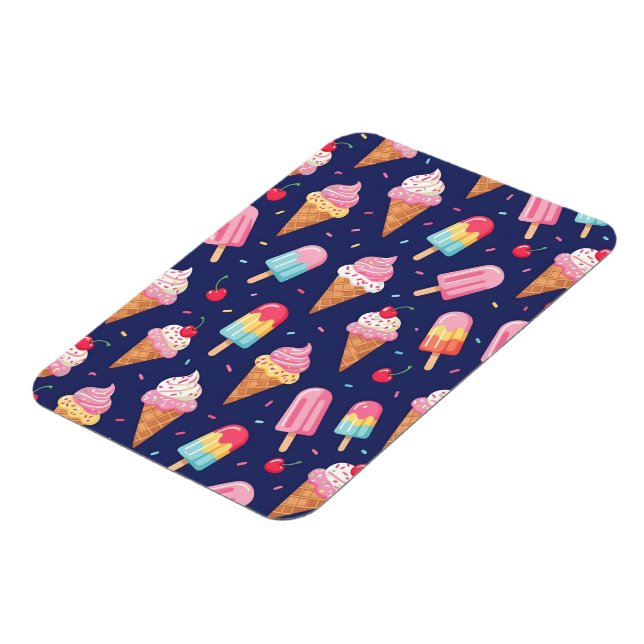 Imán Ice cream, popsicles and cherries pattern (Lado Izquierdo)