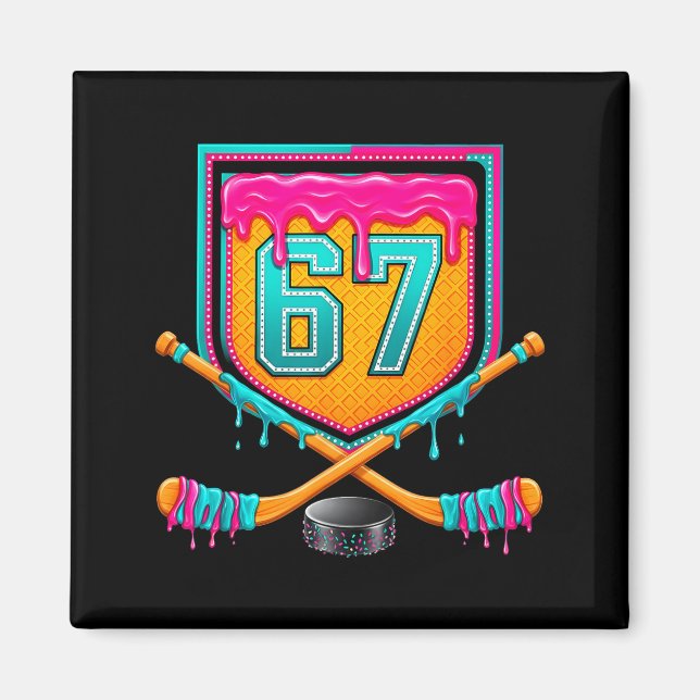 Imán Ice Hockey Drip Number 67 Ice Hockey Player  (Frente)
