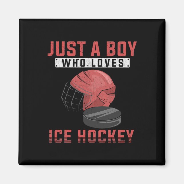 Imán Ice Hockey Player Ice Hockey Fan Goalie Boys Ice H (Frente)