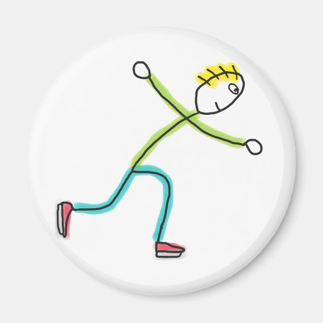 Imán Ice Skating Stickman (Frente)