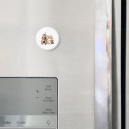 Imán Iced Coffee & Cat Art