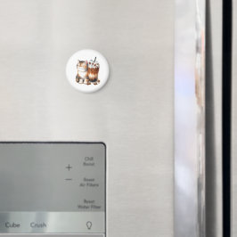 Imán Iced Coffee & Cat Art