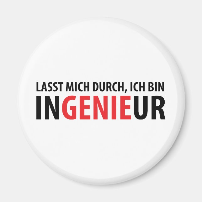 Imán Ich bin Ingenieur (Frente)
