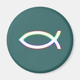 Imán Ichthus - Símbolo cristiano de pescado - Brillant
