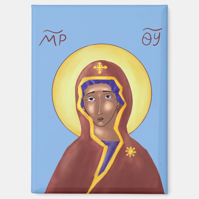 Imán Icon of the Mother of God (Anverso)