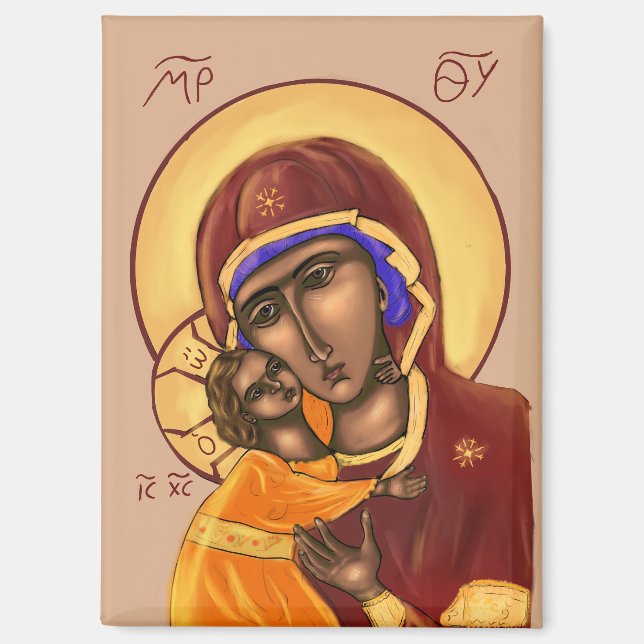 Imán Icon of the Mother of God (Anverso)