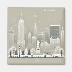 Imán Icónica Estatua de la Libertad y festividad en Sky