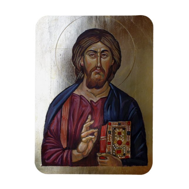 Imán Icono bizantino del Pantocrador de Cristo (Vertical)