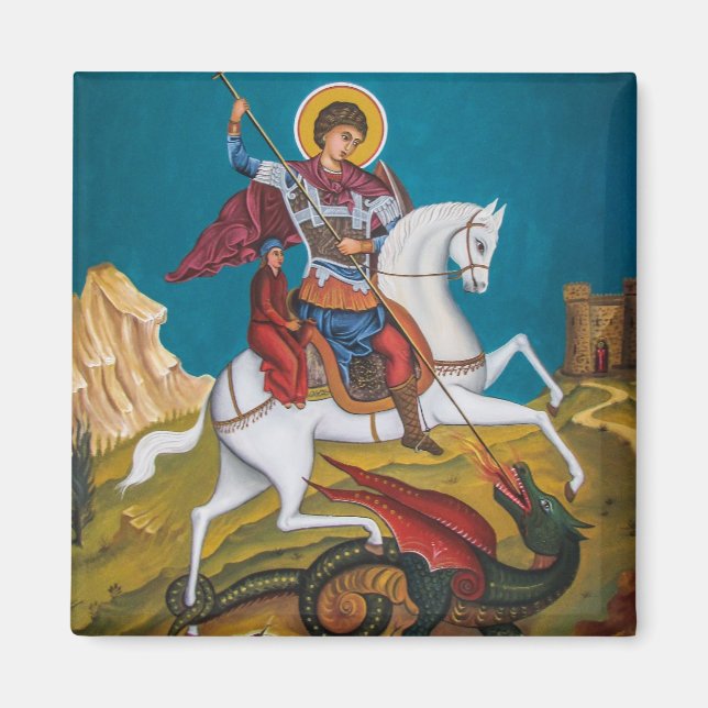 Imán Icono cristiano ortodoxo de San Jorge (Frente)