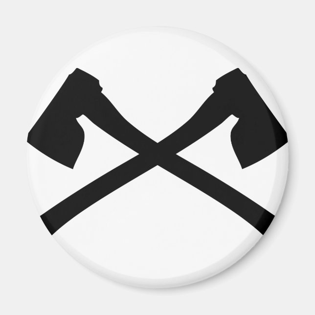 Imán icono de ax cruzado (Frente)