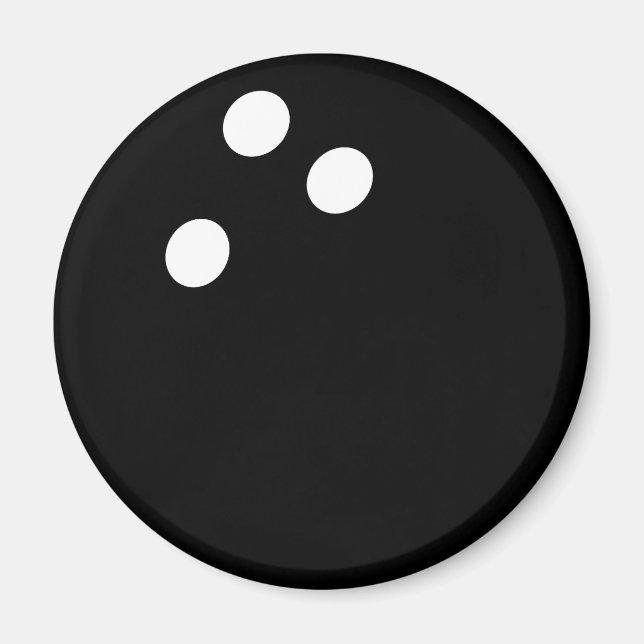 Imán icono de bola de bolos negros (Frente)