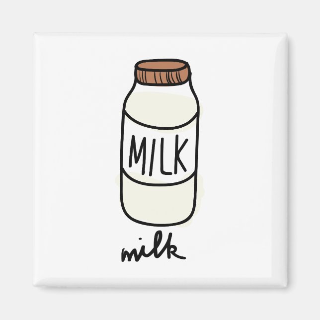 Imán Icono de botella de leche (Frente)