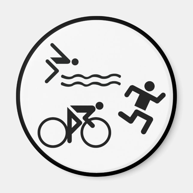 Imán icono de círculo triatlón (Frente)