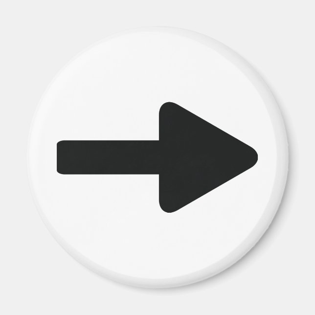 Imán icono de flecha derecha negro (Frente)