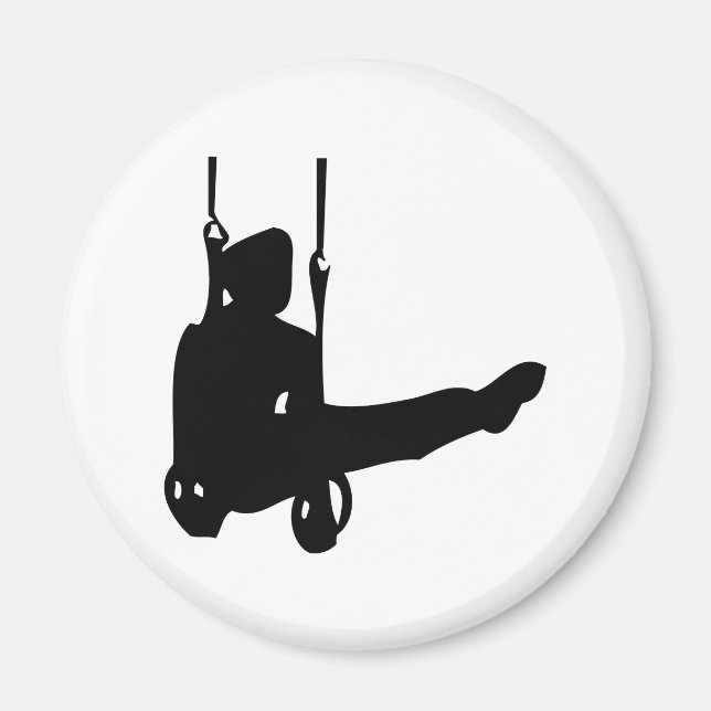 Imán icono de gimnasta negra (Frente)