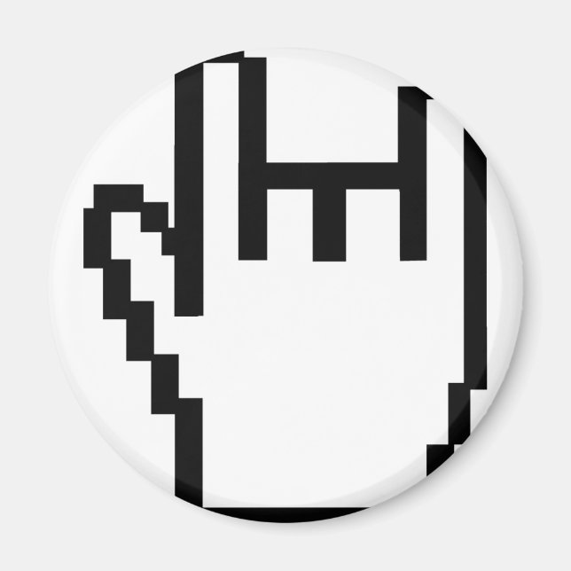 Imán icono de la cabeza metalizado negra (Frente)