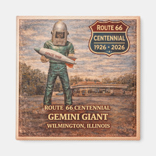 Imán Icono de nevera de la ruta 66 del gigante Gemini