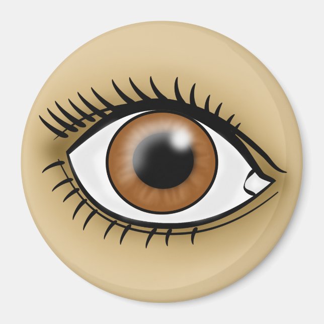Imán Icono de ojos marrones (Frente)
