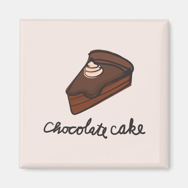 Imán Icono de pastel de chocolate (Frente)