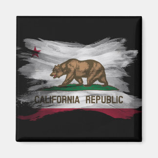 Imán Icono de pincel de bandera de California, Californ