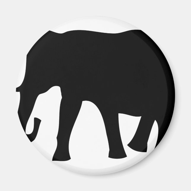 Imán icono del elefante negro (Frente)