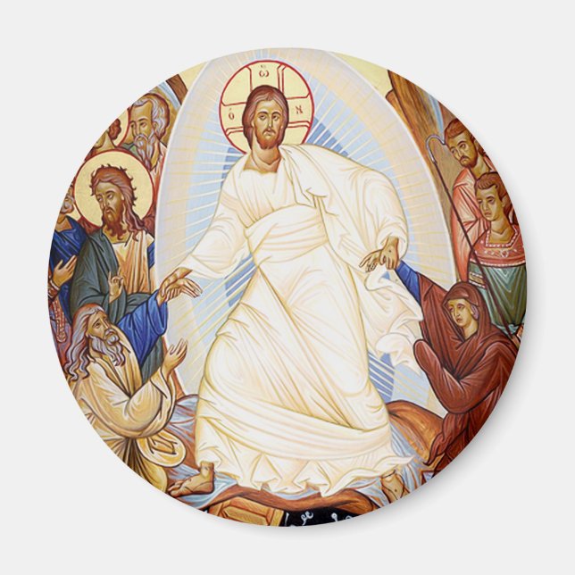 Imán Icono ortodoxo de la Anastasis Resurrección (Frente)