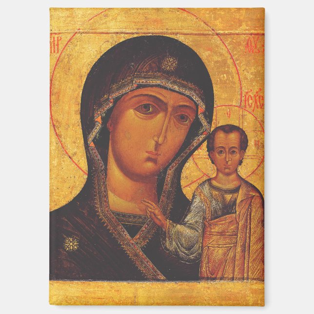 Imán Icono ortodoxo de Nuestra Señora de Kazán (Anverso)