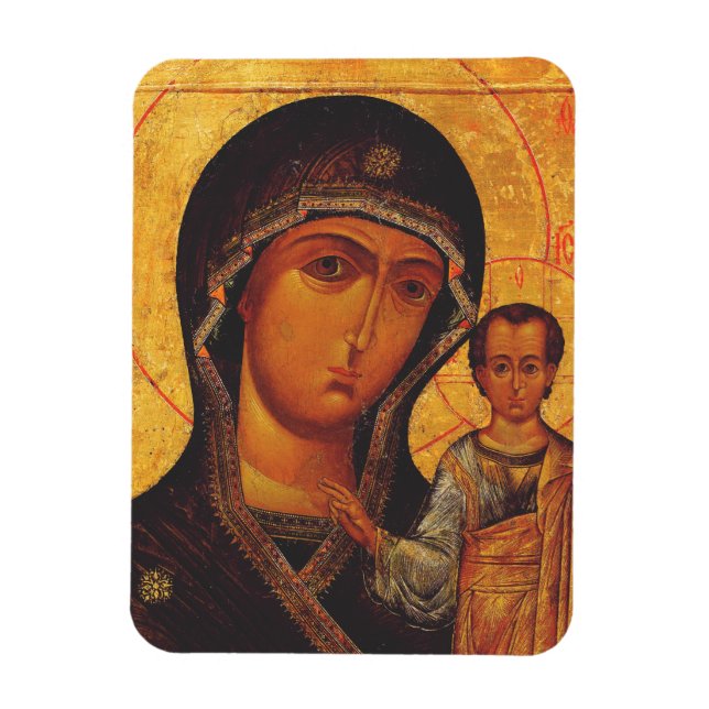 Imán Icono ortodoxo de Nuestra Señora de Kazán (Vertical)