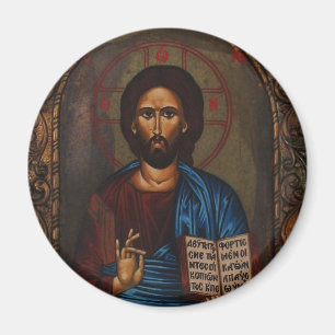 Imán Ícono ortodoxo griego bizantino JESUS CHRIST