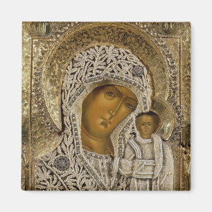 Imán Icono que muestra la Virgen del Kazán