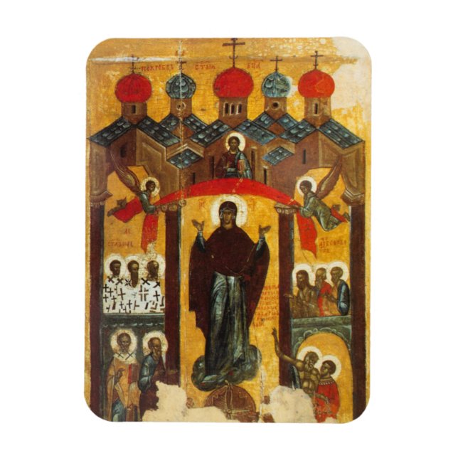 Imán Icono ruso antiguo La intercesión (Vertical)
