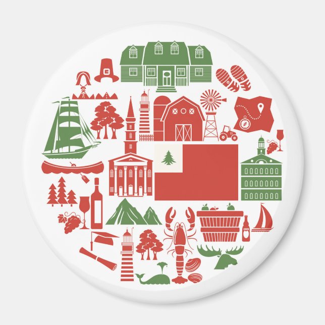 Imán Iconos de Nueva Inglaterra (Frente)