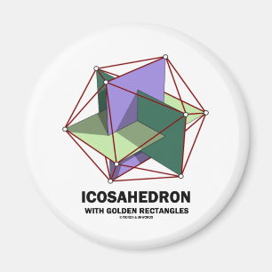 Imán Icosahedron con los rectángulos de oro (geometrí