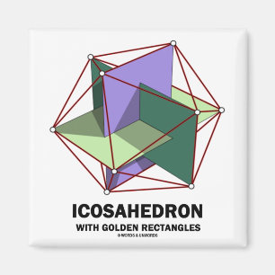 Imán Icosahedron con los rectángulos de oro (geometrí