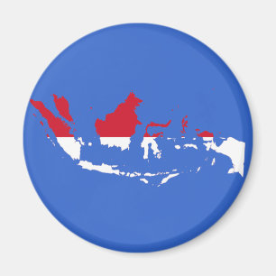 Imán ID de Indonesia, Yakarta, mapa de la bandera