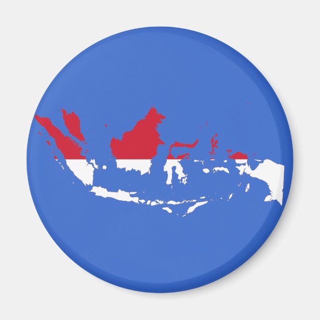 Imán ID de Indonesia, Yakarta, mapa de la bandera (Frente)