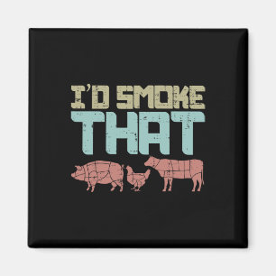 Imán Id Humo Carne De Pollo De Porcino Funny Bbq Gril