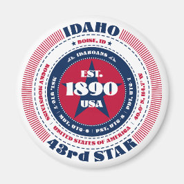 Imán Idaho Circle Typography Souvenir Magnet
