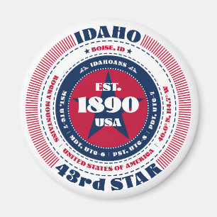Imán Idaho Circle Typography Souvenir Magnet