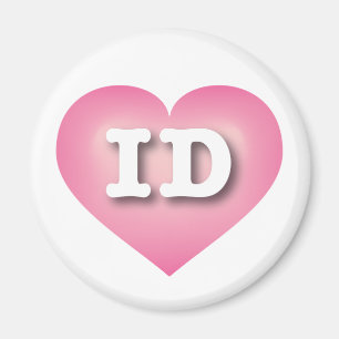 Imán Idaho Pink Fade Heart - I love ID