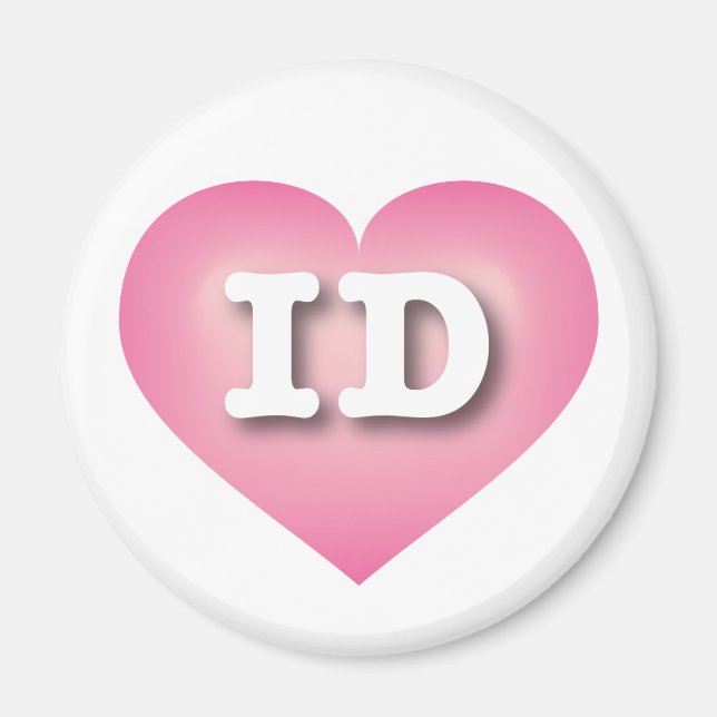 Imán Idaho Pink Fade Heart - I love ID (Frente)
