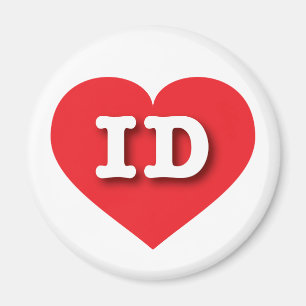 Imán Idaho Red Heart - I love ID