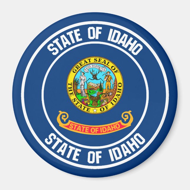 Imán Idaho Round Emblem (Frente)
