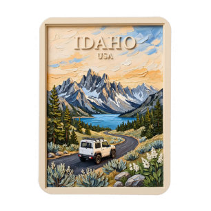 Imán Idaho USA Viaje en Coche Paisaje Texturizado 3D Vi