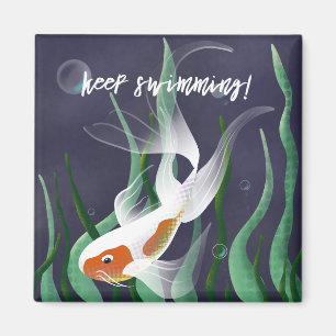 Imán Idea de regalo de arte de Koi motivacional