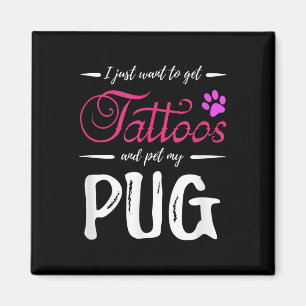 Imán Idea de regalo de mamá de perro gracioso Tattoo